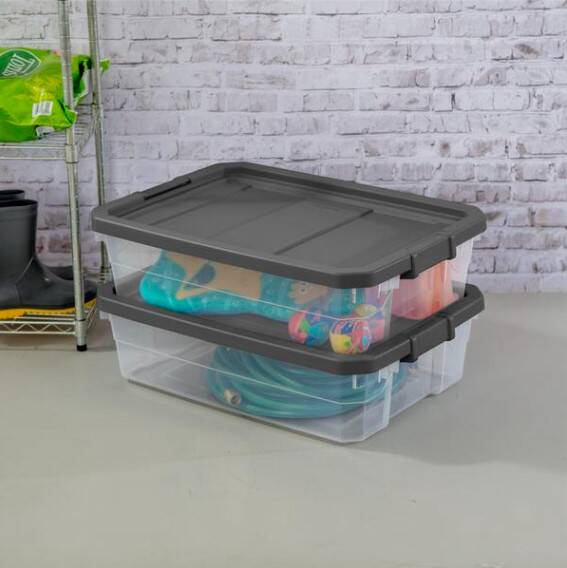 40-Quart Modular Stacker Box Clear 6 40-Quart Modular Stacker Box Clear