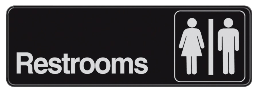Restrooms Sign 3x9