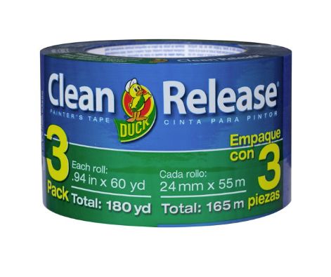 .94-Inch X 60-Yard Blue Clean Release Painters Tape, 3-Pack 3 .94-Inch X 60-Yard Blue Clean Release Painters Tape, 3-Pack