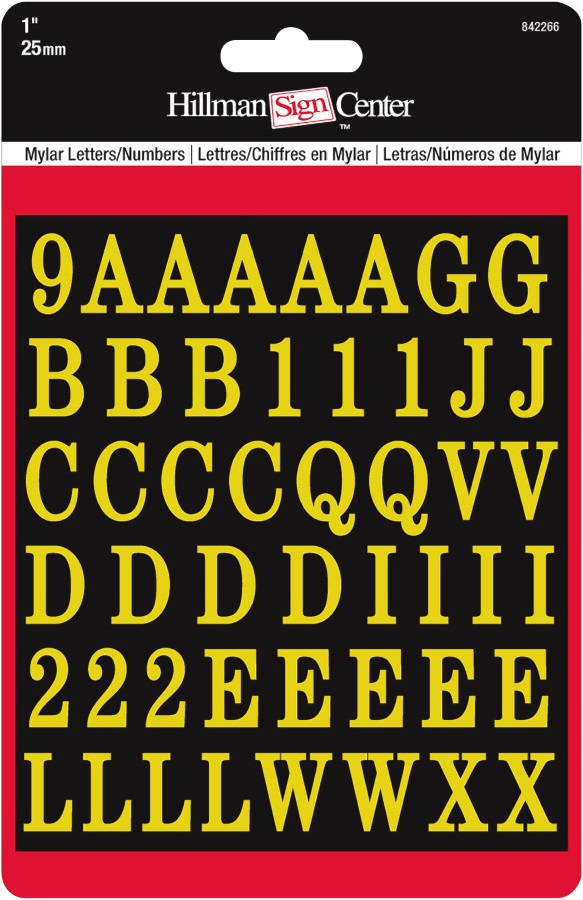 1 in Gold /Black Letters & Numbers Kit