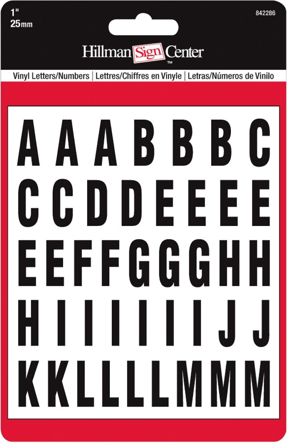 1 in Black /White Letters & Numbers Kit