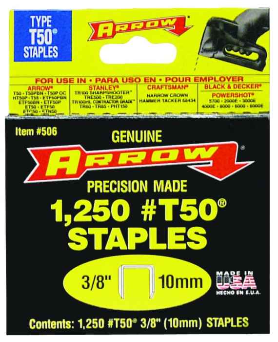 3/8-Inch Flat Crown Staples