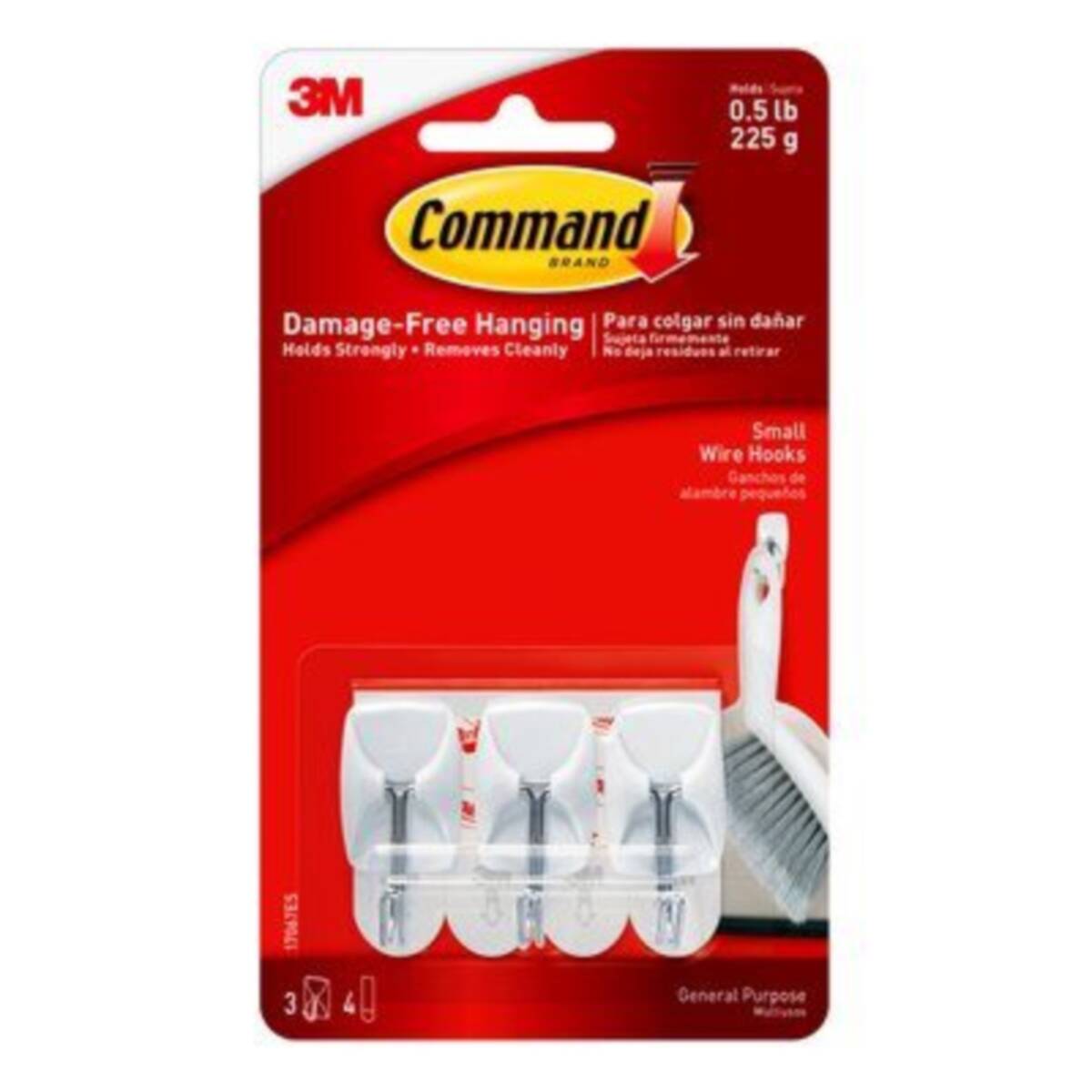 .5-Pound Weight Capacity Plastic Small Wire Hook