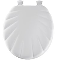 Round White Shell Wood Toilet Seat