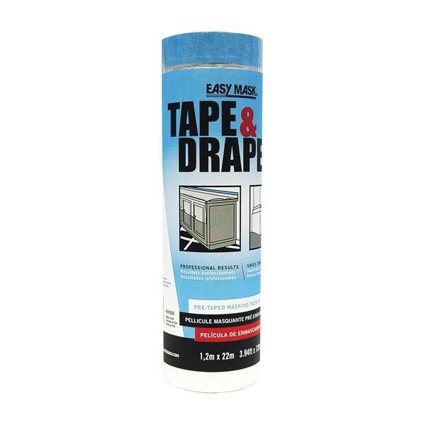 22m X 1.2m X 0.5 Mil Thick Clear Pre-Taped Tape And Drape Masking Film