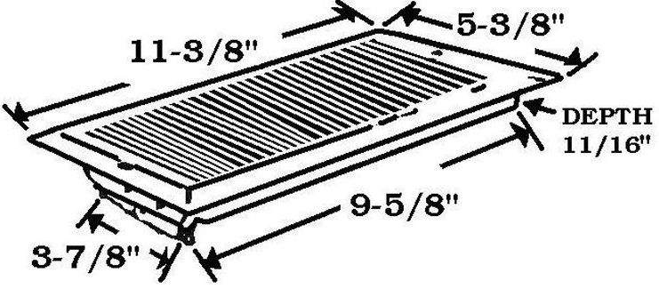 4 x 10-Inch Brown Steel Floor Register 2 4 x 10-Inch Brown Steel Floor Register