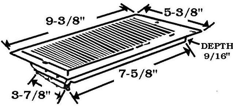 4 x 8-Inch Brown Steel Floor Register