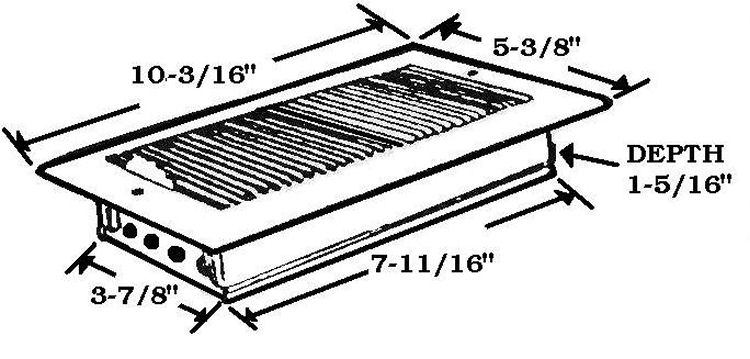 4 x 8-Inch Brown Steel Deluxe Floor Register