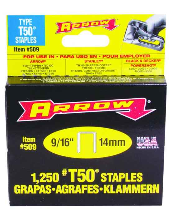 9/16-Inch Flat Crown Staples
