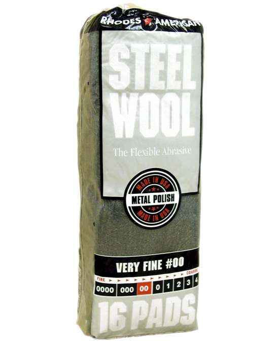 Very Fine #00 Steel Wool Pad, 16-Pack