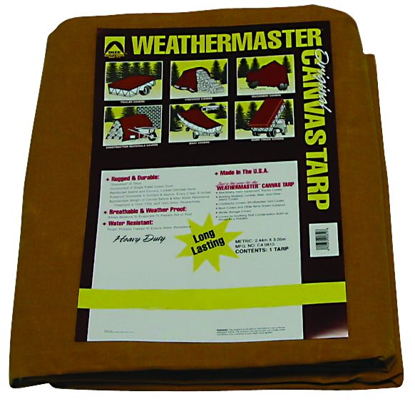 10-Foot X 12-Foot, 10-Ounce Weathermaster Canvas Tarp
