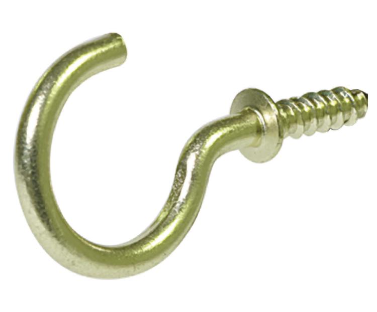 1/2-Inch Solid Brass Cup Hook