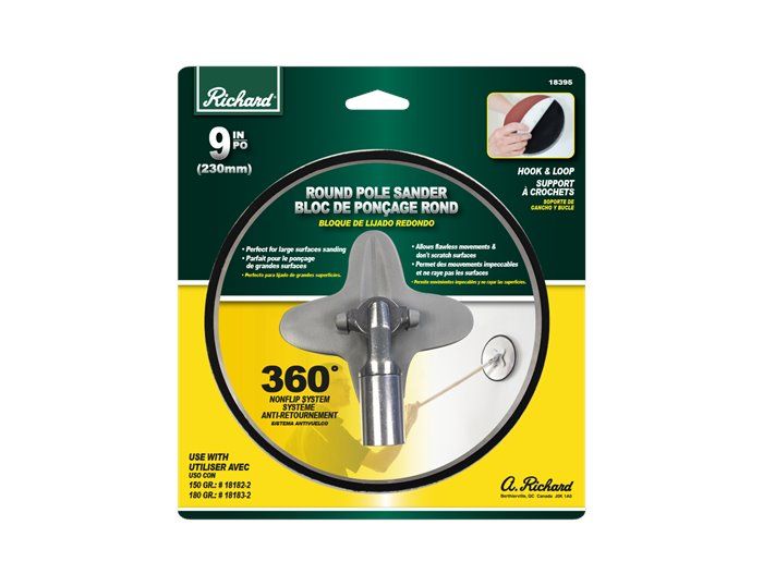 9-Inch Round Pole Sander With Velcro Backing 2 9-Inch Round Pole Sander With Velcro Backing