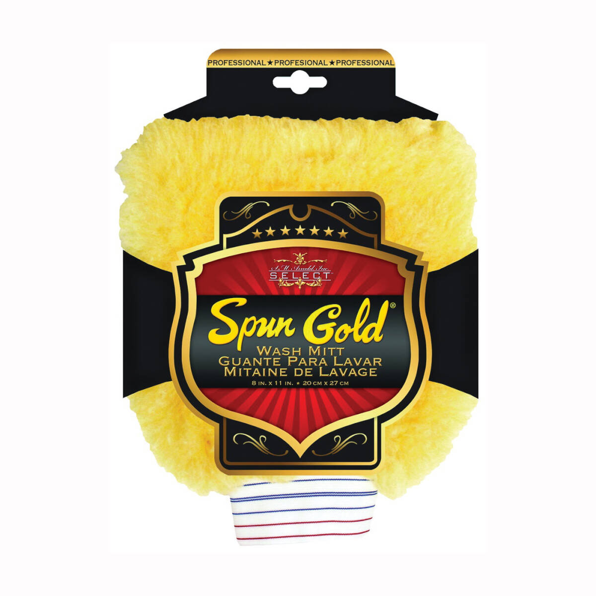 11 x 8-Inch Lorene Synthetic Fiber Spun Gold Professional Wash Mitt