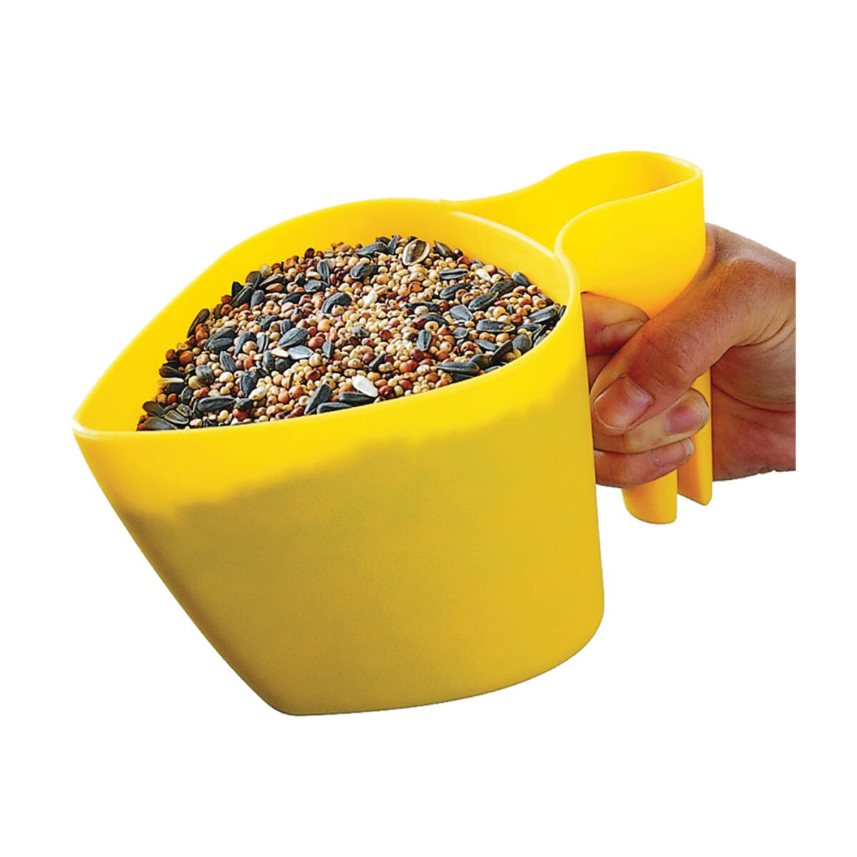 4 Cup Capacity Bright Yellow Plastic Bird Seed Scoop