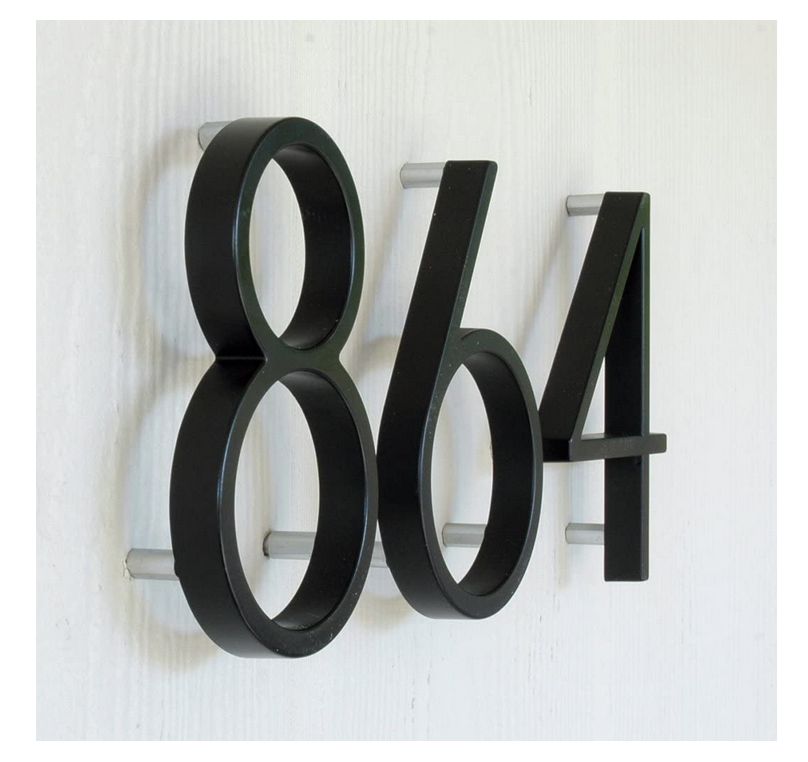 #0 5-Inch Brushed Nickel Floating Mount House Number 2 #0 5-Inch Brushed Nickel Floating Mount House Number