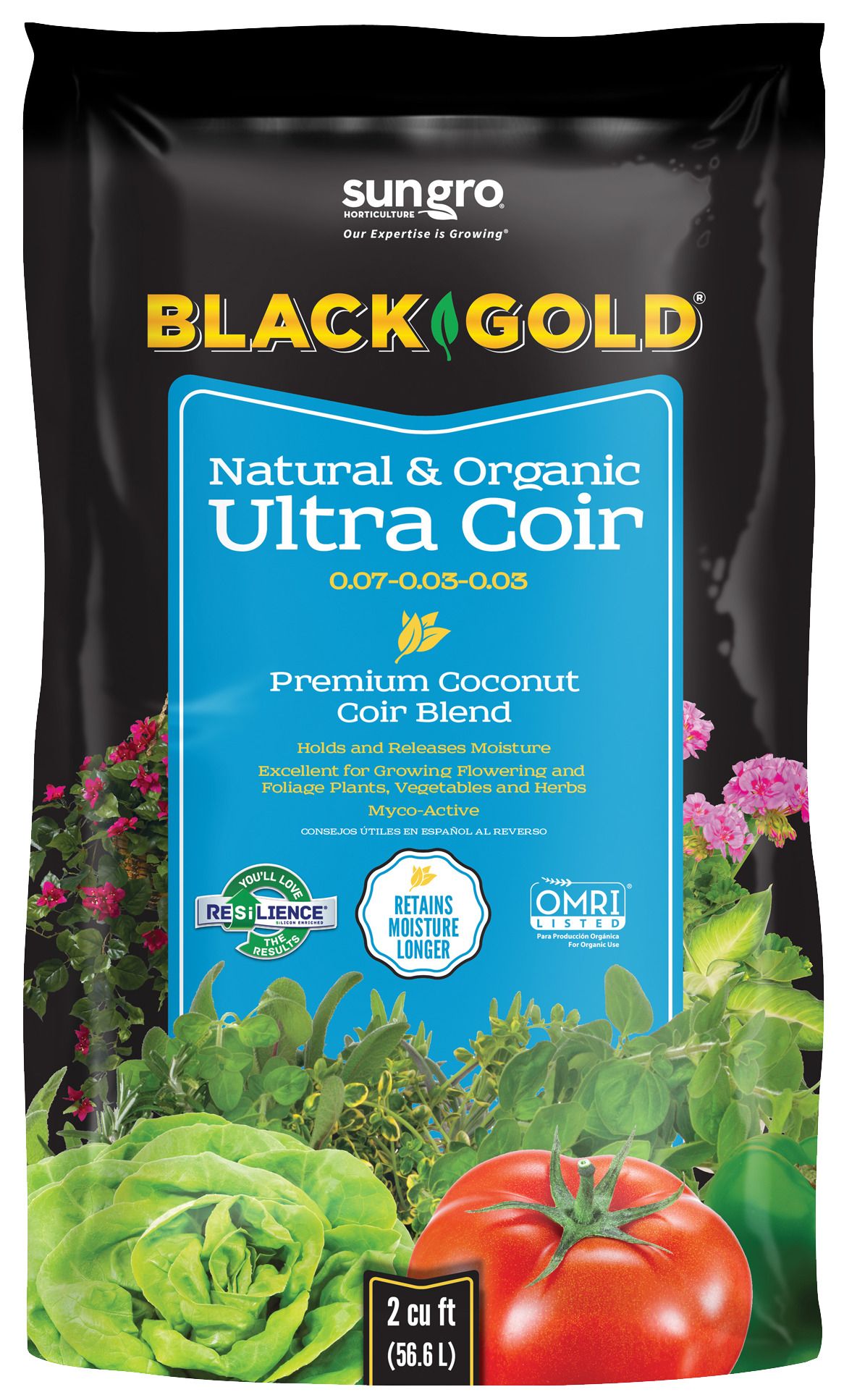 2-Cu. Ft. Black Gold® Natural And Organic Ultra Coir, 0.07-0.03-0.03