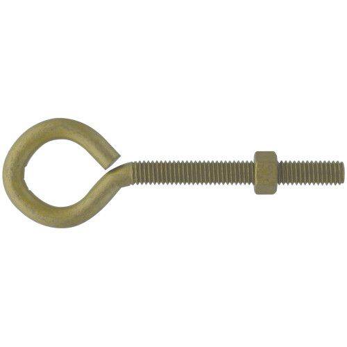 Eye Bolt With Hex Nut, 5/16 In Thread, Steel, Gold