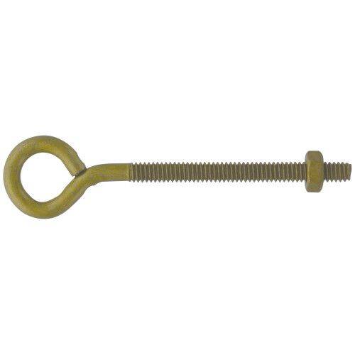 Eye Bolt With Hex Nut, 5/16 In Thread, Steel, Gold
