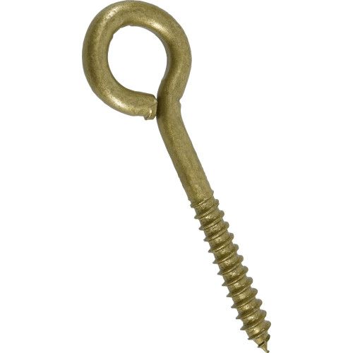 Lag Screw Eye, 3/8 In Dia Eye Inside, Steel, Gold