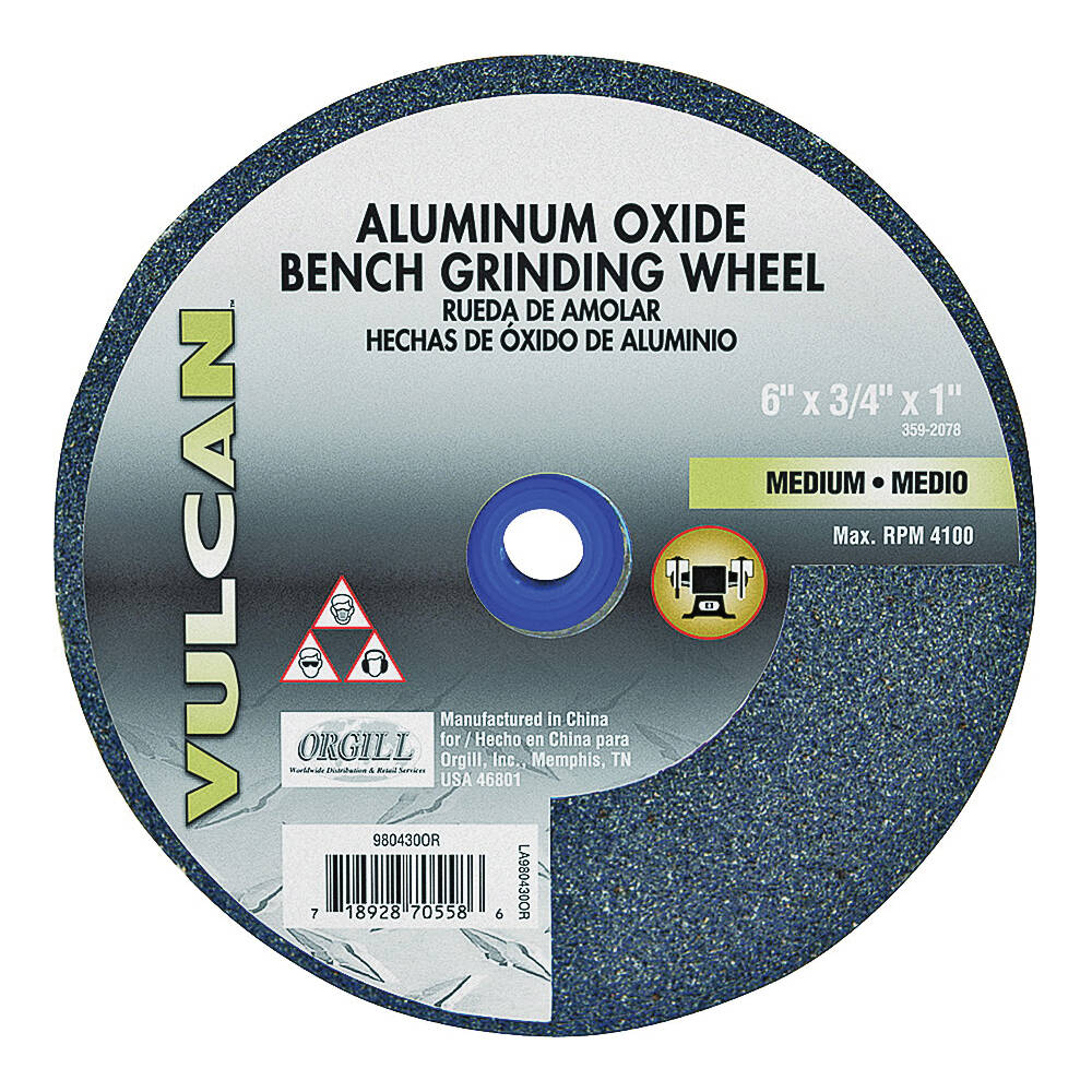 6-Inch Fine Bench Grinding Wheel, 1-Inch Arbor
