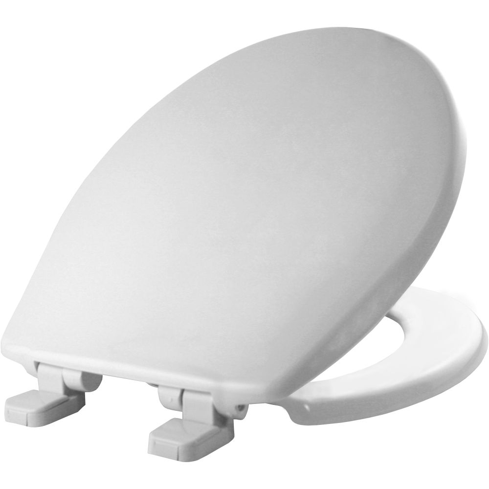 White Round Solid Plastic Slow Close Toilet Seat