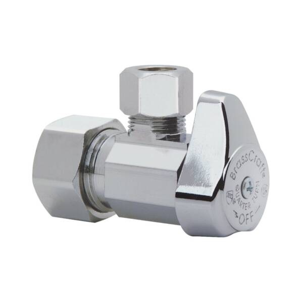 1/2 x 3/8-Inch Connection Brass Stop Valve