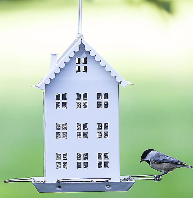 White Farmhouse Bird Feeder 2 White Farmhouse Bird Feeder