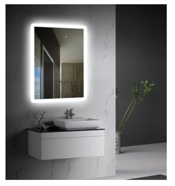 19-11/16 x 27-9/16 x 1-3/16-Inch Stratus Frameless LED Lighted Vanity Mirror