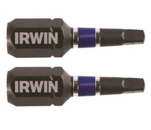 #1 Square S2 Steel Recess Impact Screwdriver Insert Bit, 2-Pack