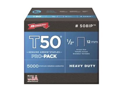 1/2-Inch T50 Flat Crown Staple, 5000-Pack