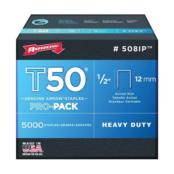 1/2-Inch T50 Flat Crown Staple, 5000-Pack 2 1/2-Inch T50 Flat Crown Staple, 5000-Pack
