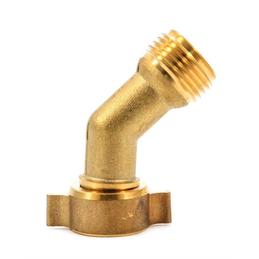 45&deg Brass Hose Elbow With Easy Gripper
