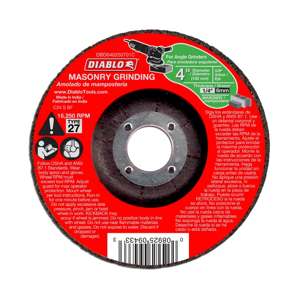 4-Inch Masonry Grinding Disc, Type 27