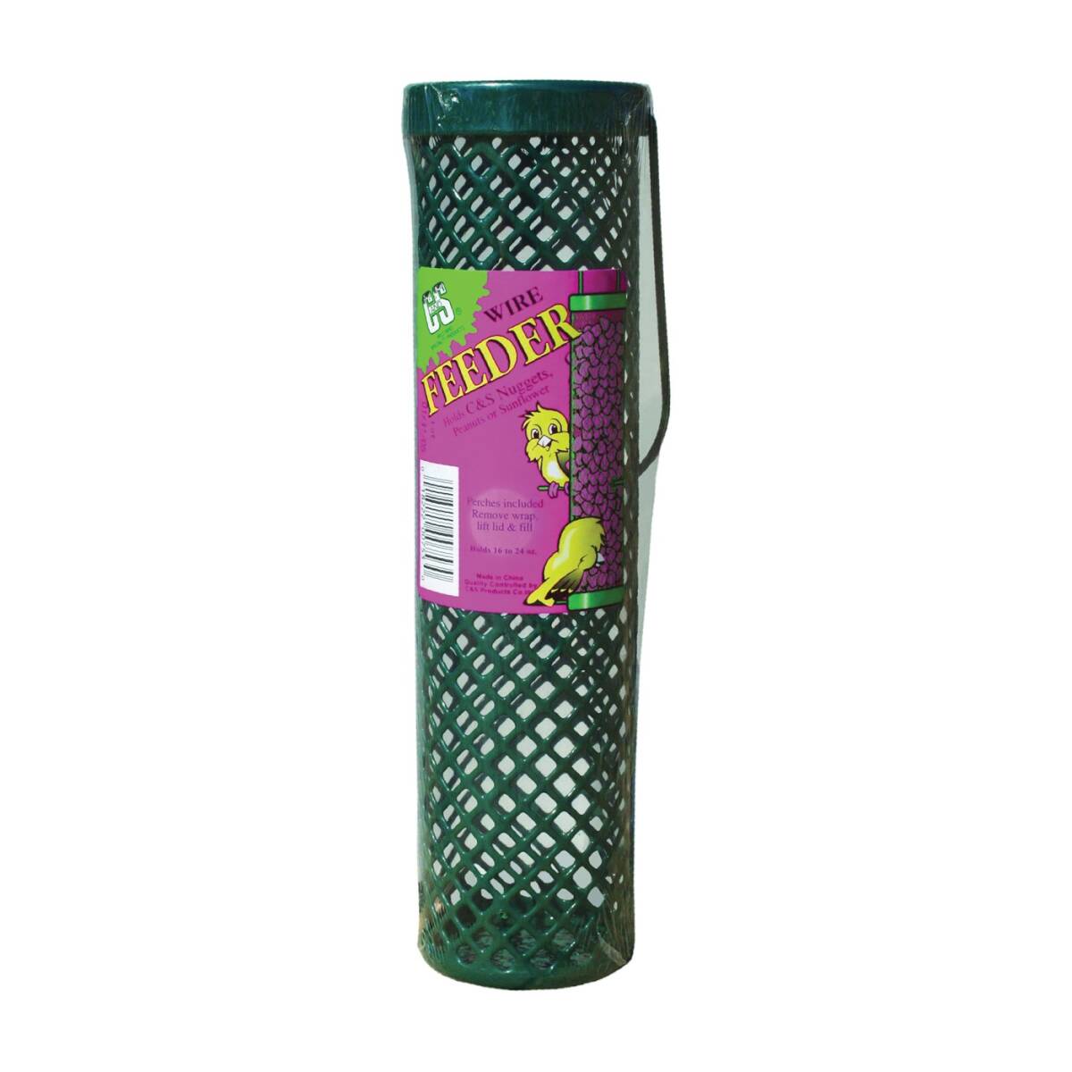 11-1/4-Inch 24-Ounce Green Plastic Wild Bird Feeder