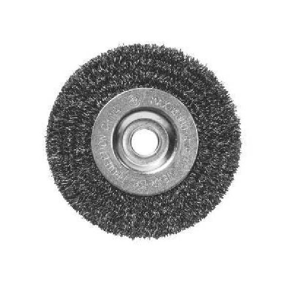 Crimped Bench Grinder Wire Wheel, 5 In Dia, 1/2, 5/8 In Arbor, Fine
