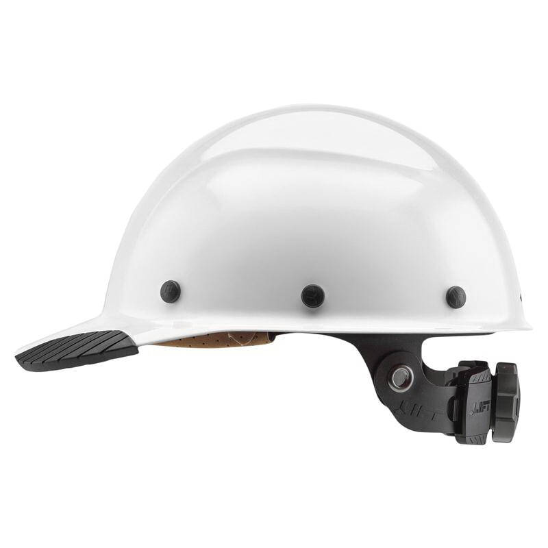 White Dax Front Brim Hard Hat, 12 In L X 7-1/2 In W X 6-1/2 In H, 6-Point Suspension