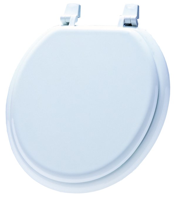Round Molded Wood Toilet Seat White