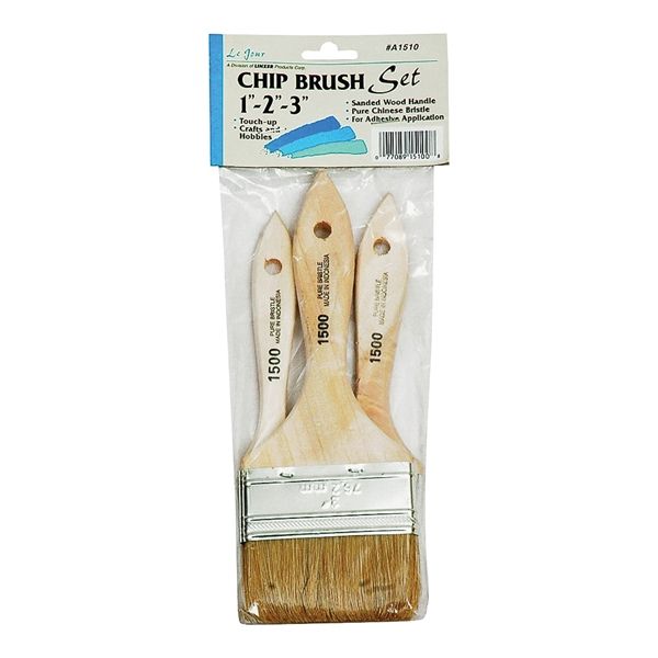 White China Chip Brush Set, 3-Piece