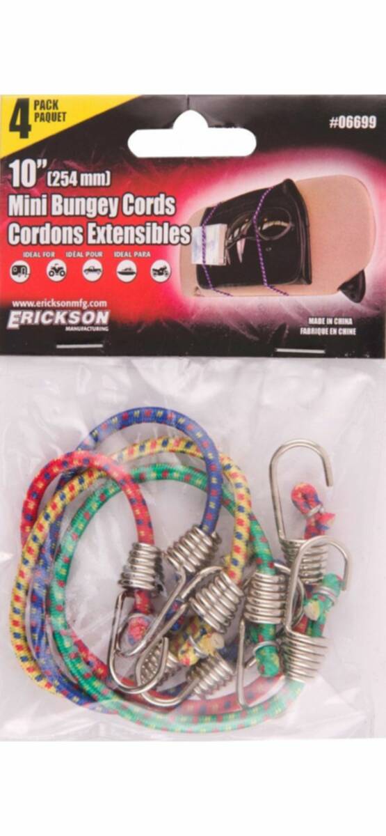 4-Pack Adjustable Mini Bungee Cords 2 4-Pack Adjustable Mini Bungee Cords