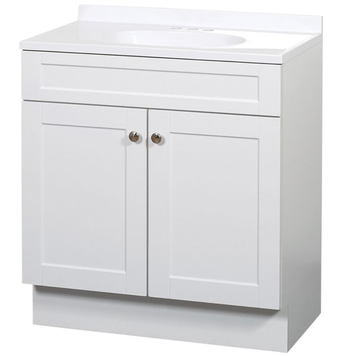 30-Inch White 2-Door Vanity And Top Combo