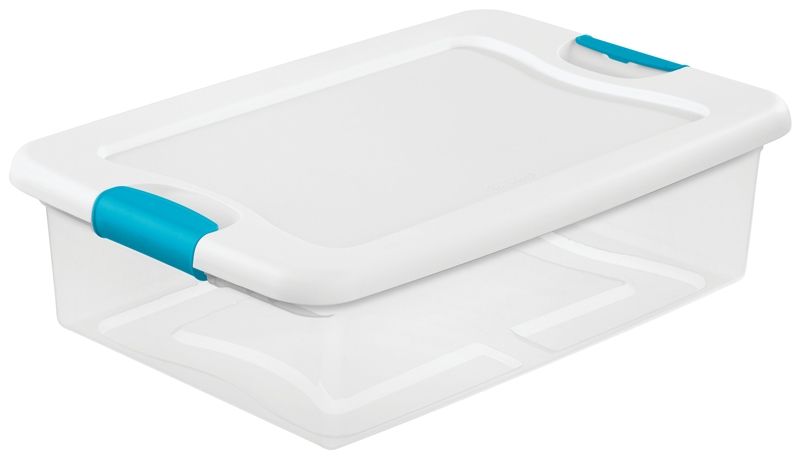 32-Quart Plastic Latching Storage Box With Sea Going Latches