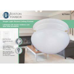 Ceiling Light Fixture, 60 W, CFL Lamp, Round Bulb